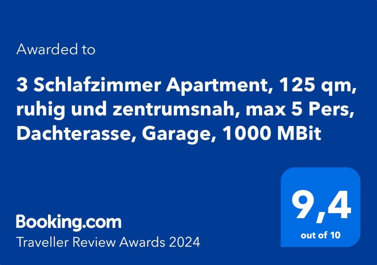 4 Zimmer Apartment, 125 Qm, Ruhig Und Zentrumsnah, Max 5 Pers, Dachterasse, Garage, 1000 Mbit بوبلنغ المظهر الخارجي الصورة